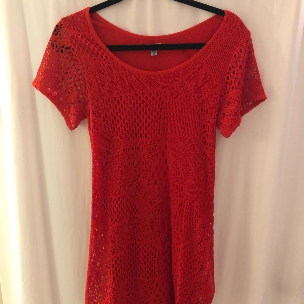 Urban outfitters mesh red dress